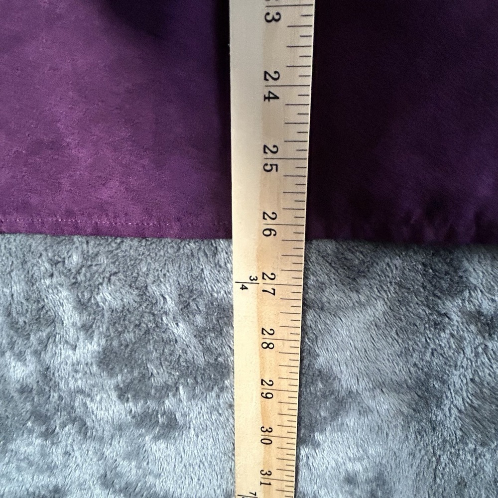 Studio‎ Works Velour Shirt Womens LP Purple Plum Petite Button Up Soft Casual - Picture 7 of 8